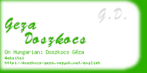 geza doszkocs business card
