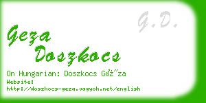 geza doszkocs business card